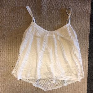 Cute white crop tank top